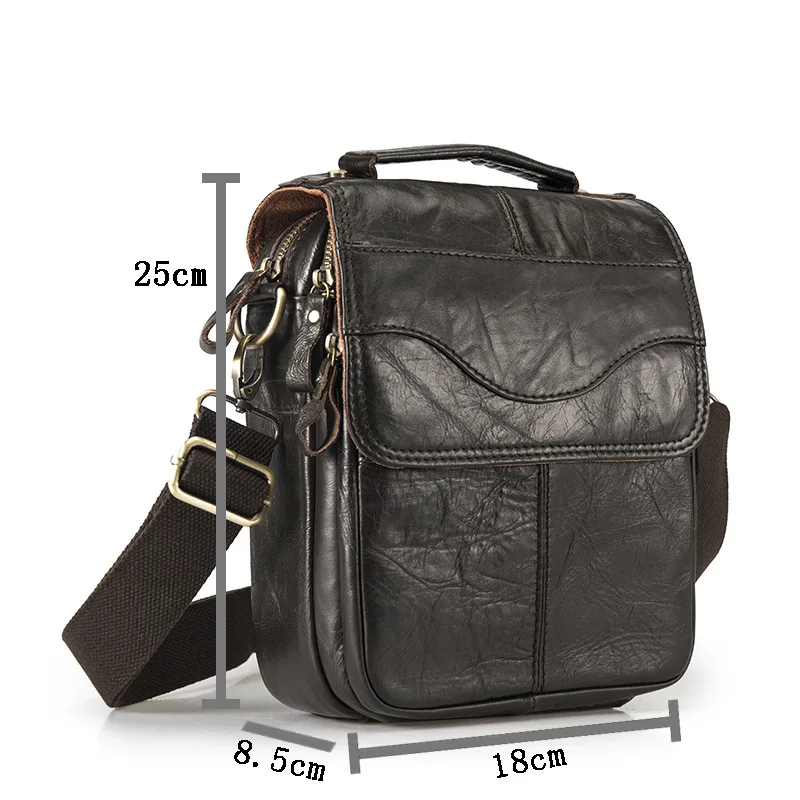 Мужская кожаная сумка в стиле ретро модная уличная через плечо 8 дюймов мягкая