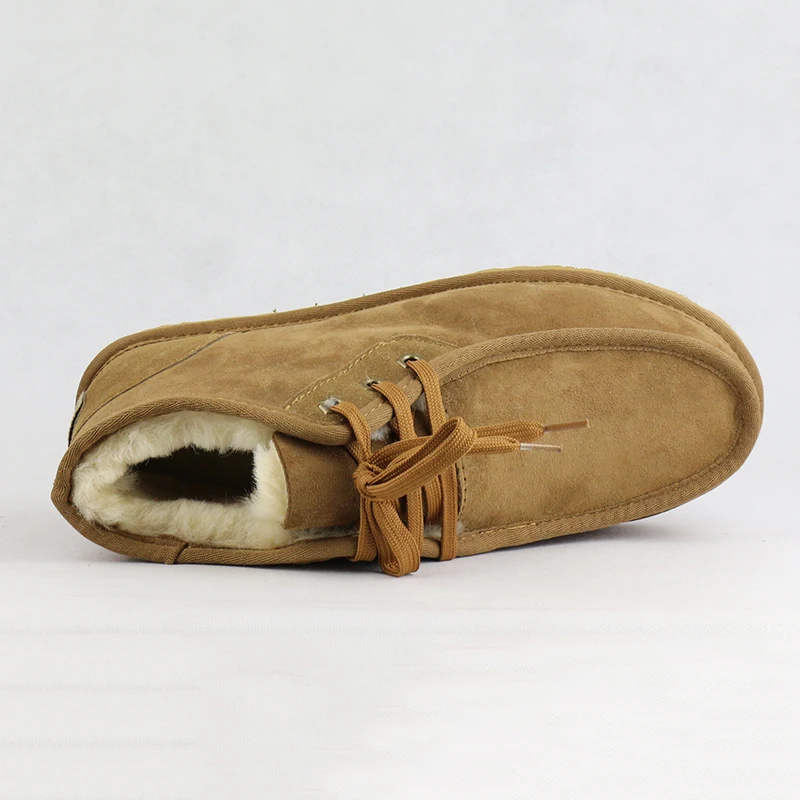 Высокое качество мужские зимние сапоги Модные замшевые ботинки с натуральным