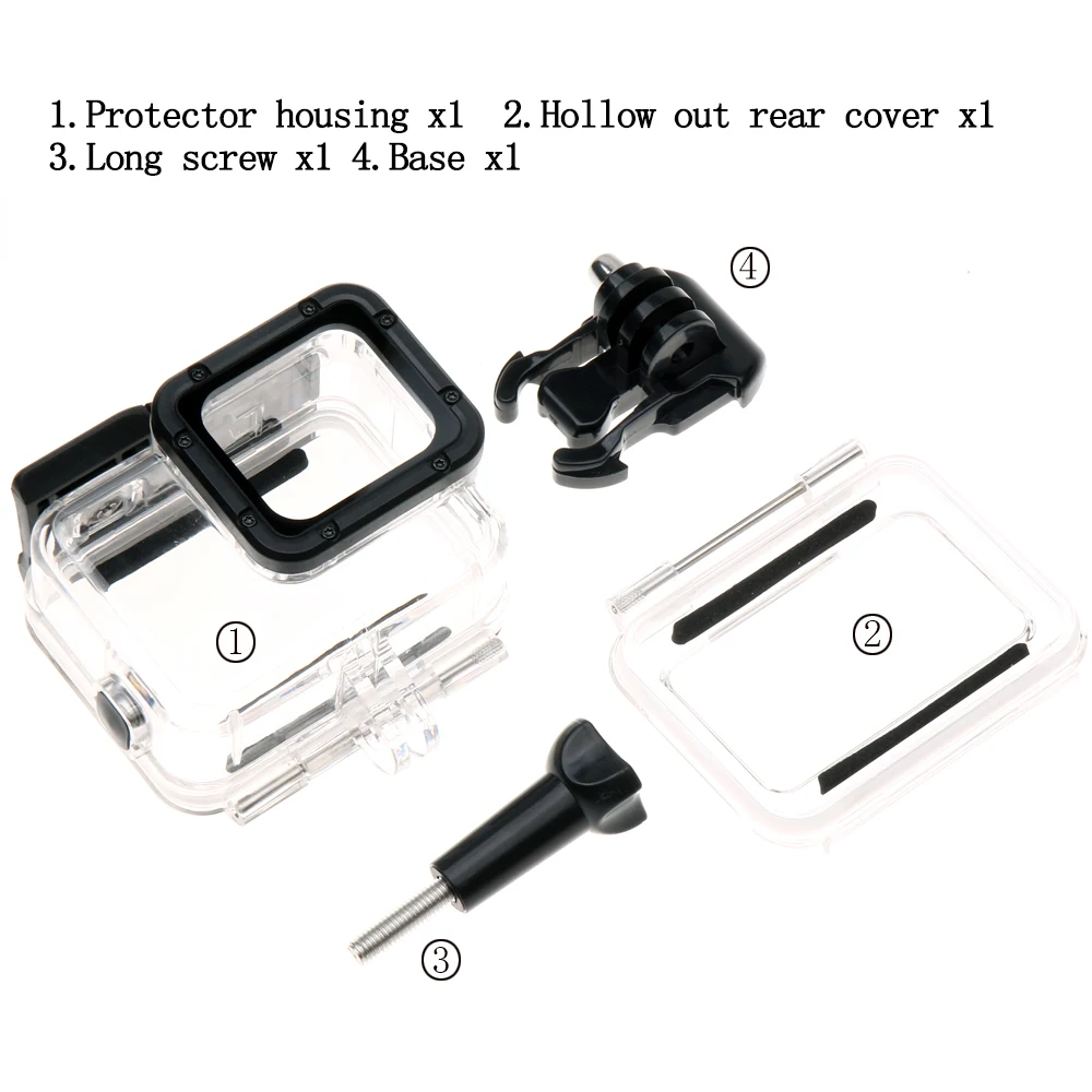 

Skeleton Protective case Housing Side-opening Backdoor with hole Black Out with lens glass for GoPro Hero 7 6 5 Accessories