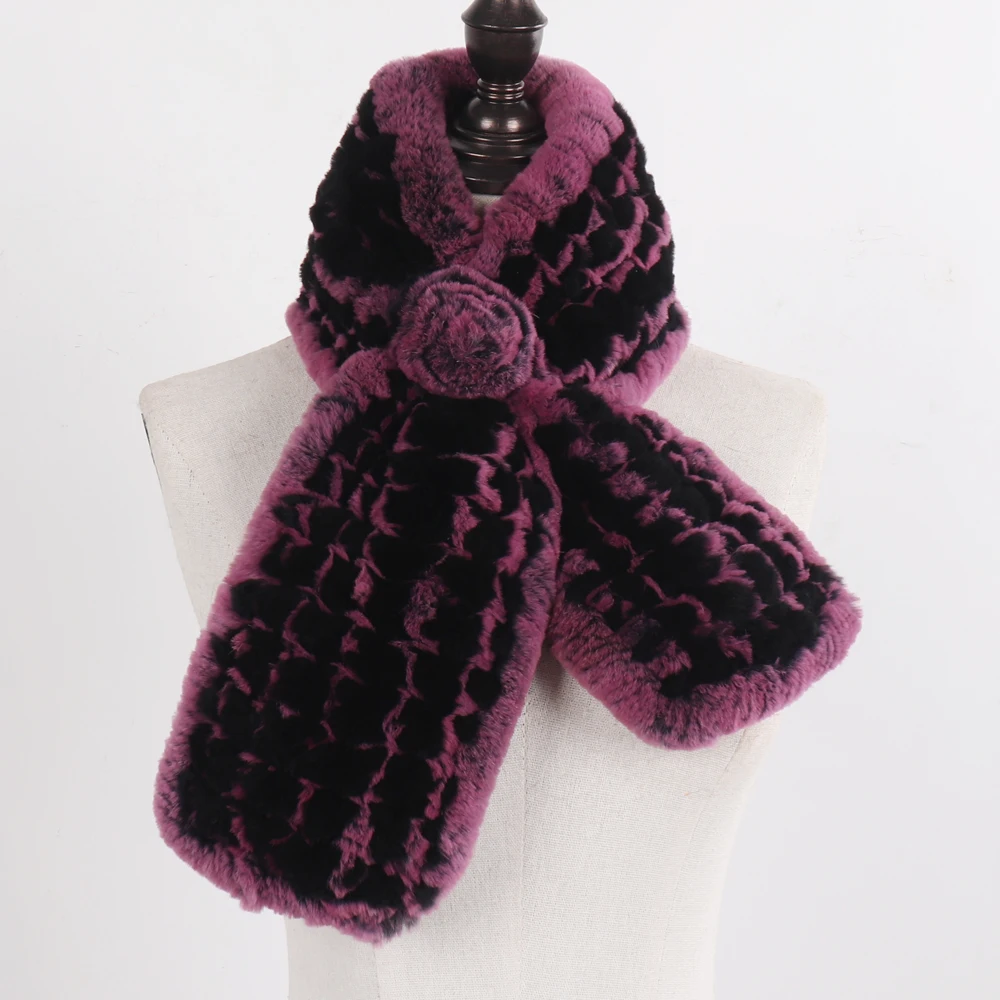 2021 Лидер продаж дамские Настоящий мех кролика шарф 100% натуральный мягкий Рекс