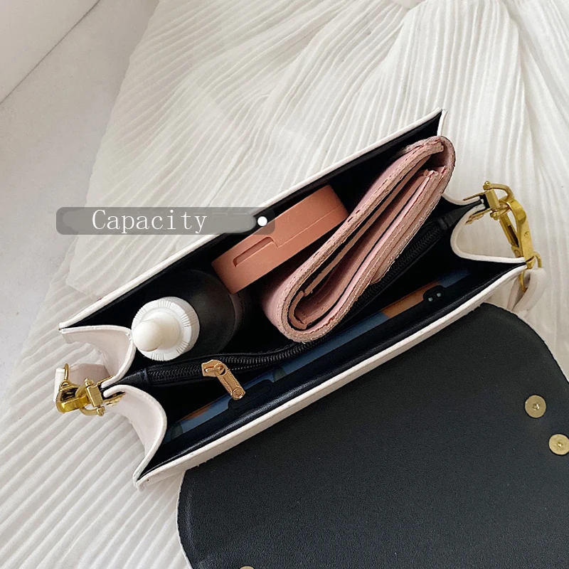 

TOYOOSKY Contrast color Leather Crossbody Bags For Women 2020 Trend Handbag Fashion Simple Shoulder Small Bag Ladies sac a main