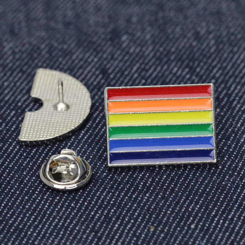 FIMAODZ ЛГБТ значок на лацкан брошь в форме сердца квадратной радуги для лесбиянок