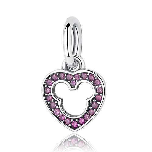 PY1130 PINK Eleshe Европейский 925 пробы Серебряный Минни сердце круг Шарм для браслета аутентичный браслет и браслет DIY ювелирные изделия - Цвет: PY1130 PINK