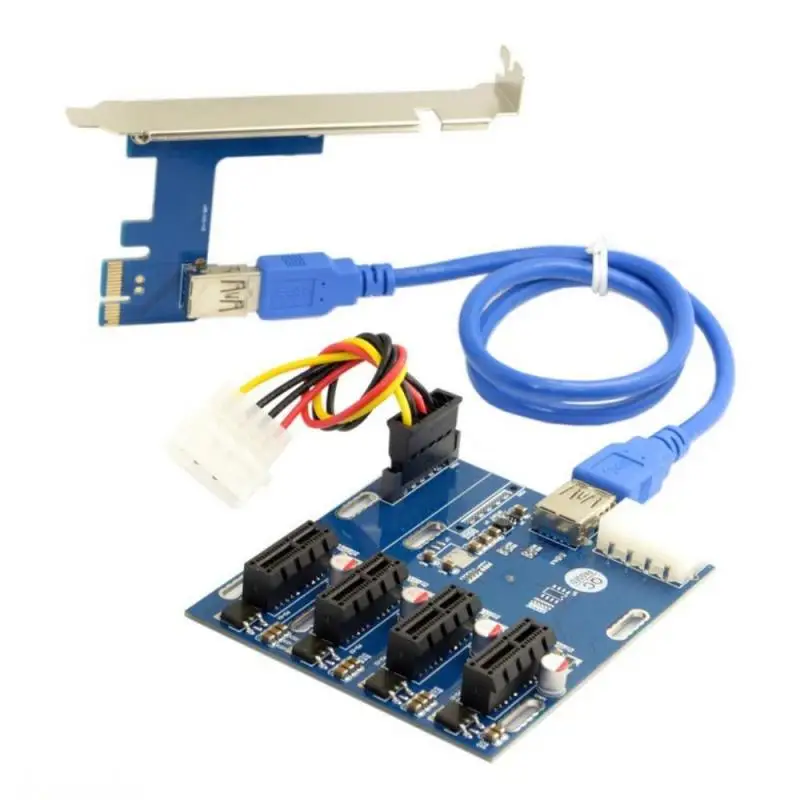 

PCIE1 к 4 PCI Express 1X Слоты Райзер-карта Mini ITX к внешнему 4 слота PCI-e адаптер PCIE порт усилитель карты питания основной платы
