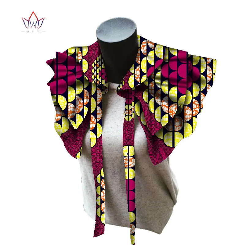 BRW ткань африканские ожерелья для женщин шаль африканские Чокеры ожерелья принт Анкара Племенной ручной работы ложный воротник WYB257 - Окраска металла: 26