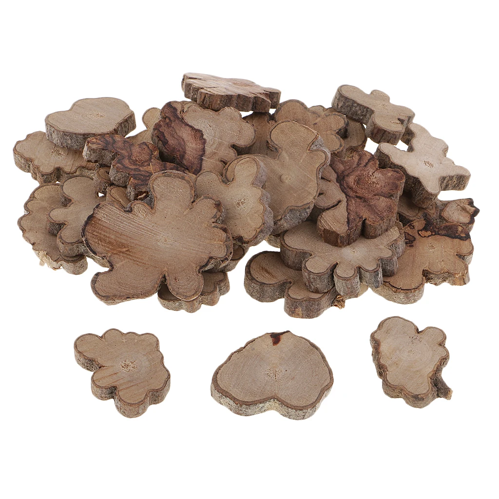 Мини Деревянные ломтики круглые березовые плиты деревенский ломтик коры дерева