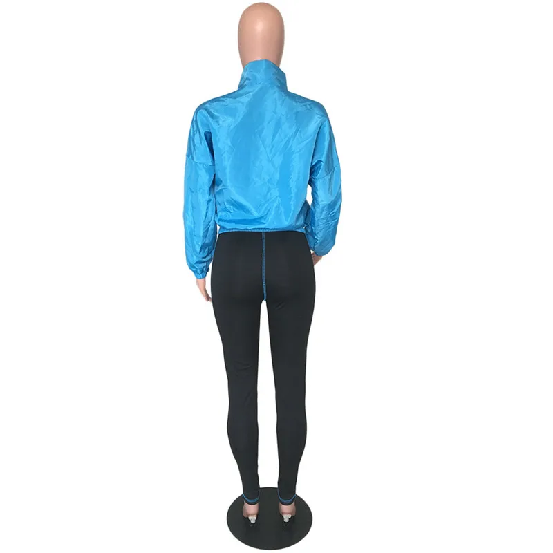 Adogirl флуоресцентный зеленый женский спортивный костюм Athleisure комплект из двух предметов со стоячим воротником куртка с длинными рукавами пальто узкие брюки спортивная одежда
