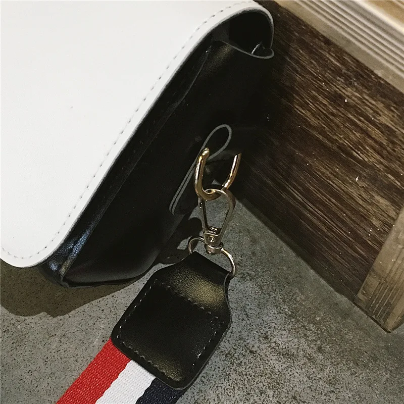 Женская квадратная сумка XZP кожаная с широким плечевым ремнем и двойной молнией в