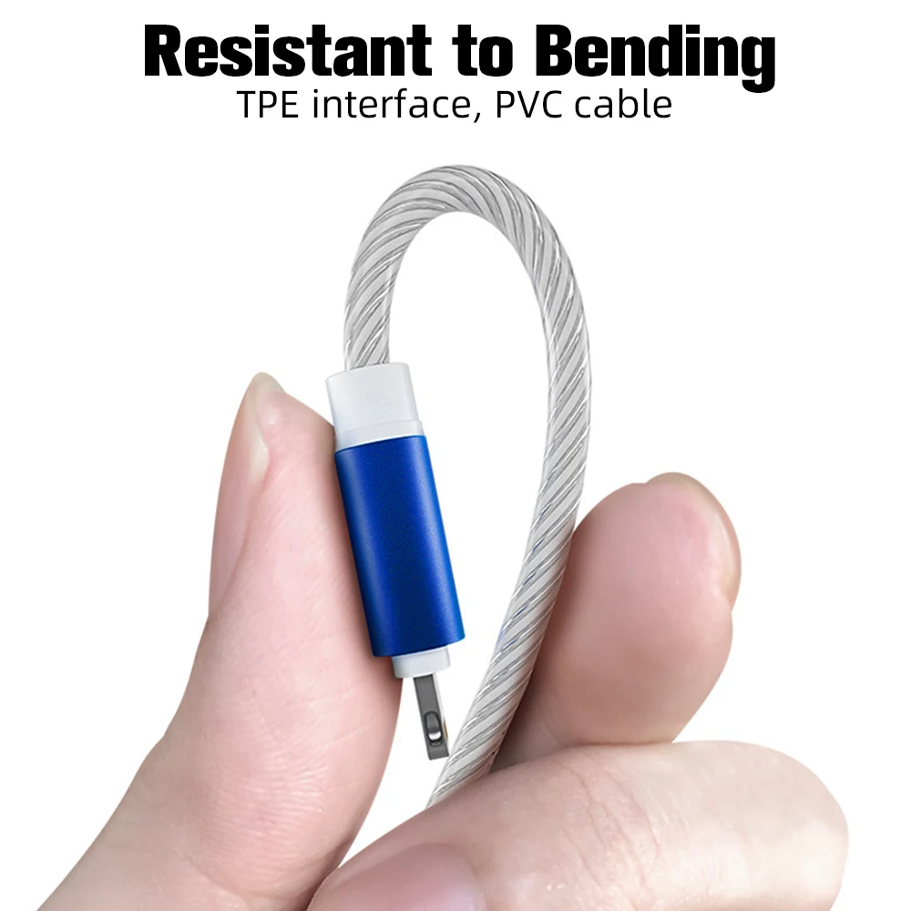 Зарядный кабель ANMONE USB светодиодный светящийся для передачи данных цветной