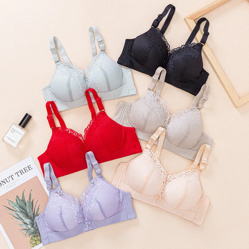 Женские кружевные бюстгальтеры CHRLEISURE мягкие без косточек с эффектом пуш ап и