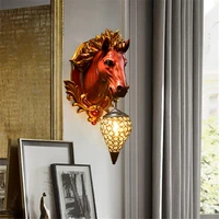 modern led horse resin wall lamp for bedroom creative wall decor living room holiday home wall sconce lamp lighting vanity light