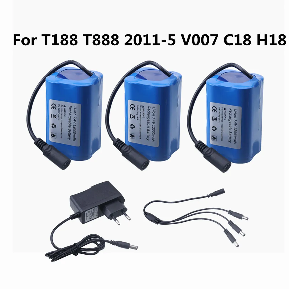 T188 T888 2011-5 V007 C18 H18 аккумулятор 2s 7 4 в 6000/12000 мАч литий-полимерный для RC рыбопоисковый