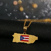 2020 new trendy metallic gold plated map pendant necklace mens necklace fashion sliding flag pendant necklace party accessories