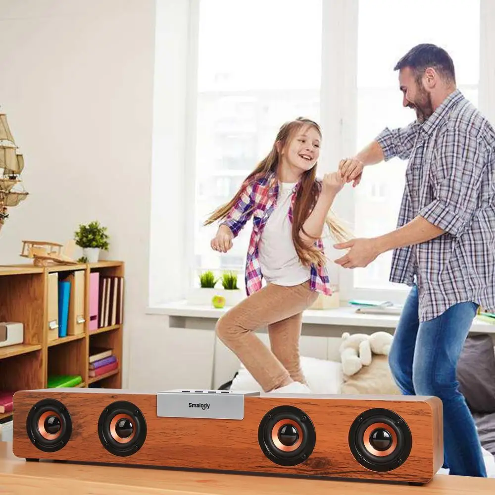 Портативный динамик HiFi Беспроводная Bluetooth-совместимая настольная деревянная