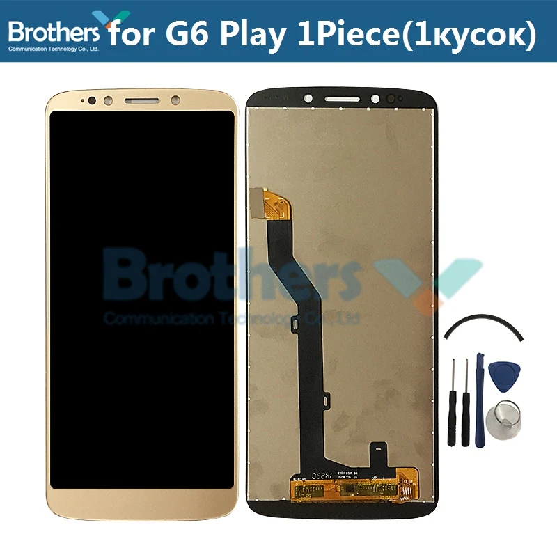 Gold with Tools Для Motorola Moto G6 Play lcd экран ЖК-дисплей для Moto XT1922 сенсорный экран установка преобразователя экрана Замена верхней части - Цвет: Gold with Tools