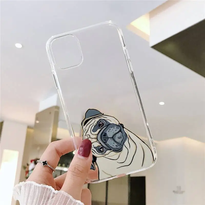 

Cute dog Phone Case Transparent for iPhone 11 12 mini pro XS MAX 8 7 6 6S Plus X 5S SE 2020 XR
