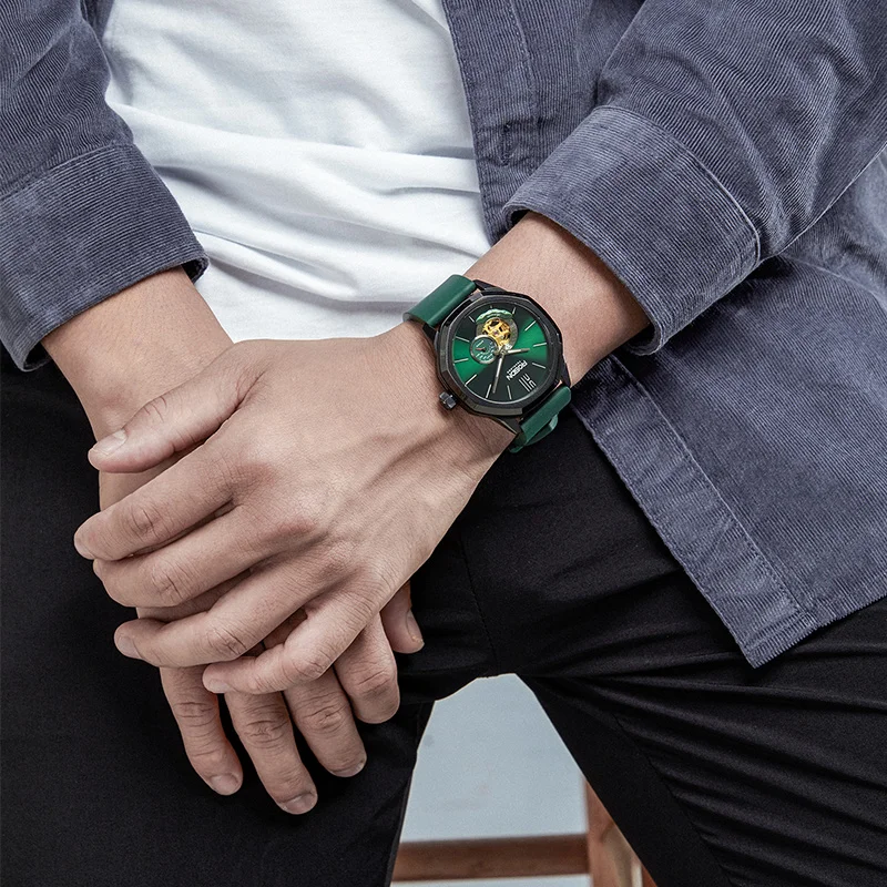 Luxury Brand ROSDN Men's Watches Japan MIYOTA 8N40 Automatic Mechanical Pocket Watch Man Sapphire Skeleton 50M Waterproof R2189