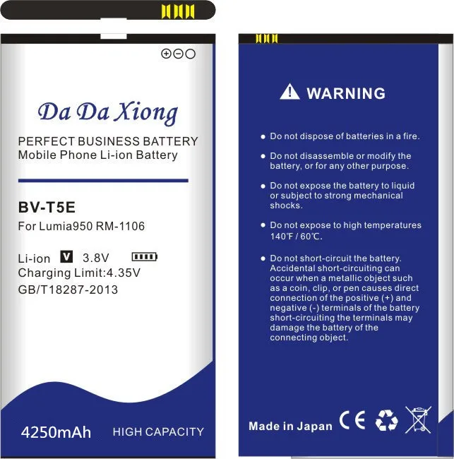 DaDaXiong 4250mAh BV-T5E BVT5E li-ion аккумулятор для телефона Nokia Lumia 950 RM-1106 | Мобильные телефоны и