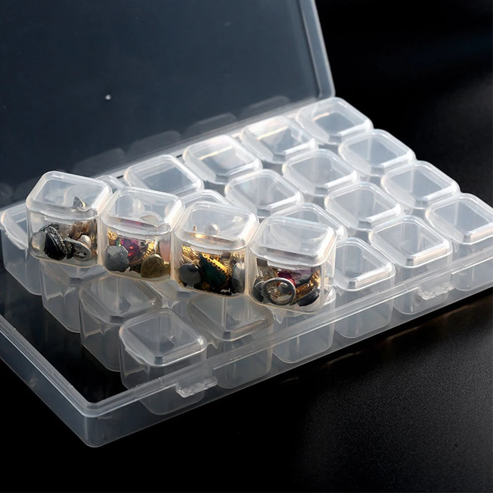 28Lattices Dismountable Diamond Embroidery Accessories Diamond Painting Boxes Home Storage Storage Organizer Cross Stitch Cases