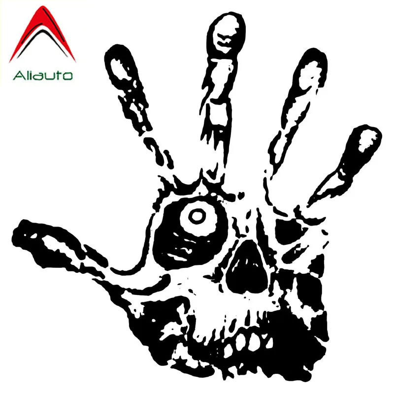 

Автомобильная наклейка Aliauto с изображением черепа глаз пальцев зомби рука виниловые аксессуары ПВХ наклейка для Nissan Suzuki Peugeot,14 см * 14 см