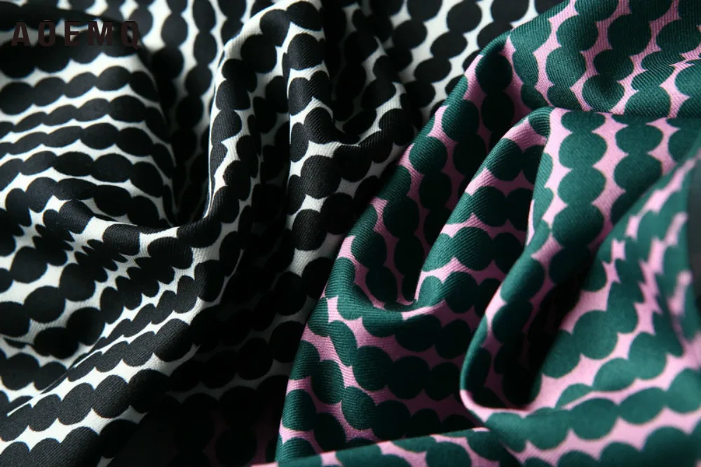 AOEMQ модные рубашки для ночного клуба молодых людей с принтом в горошек темного