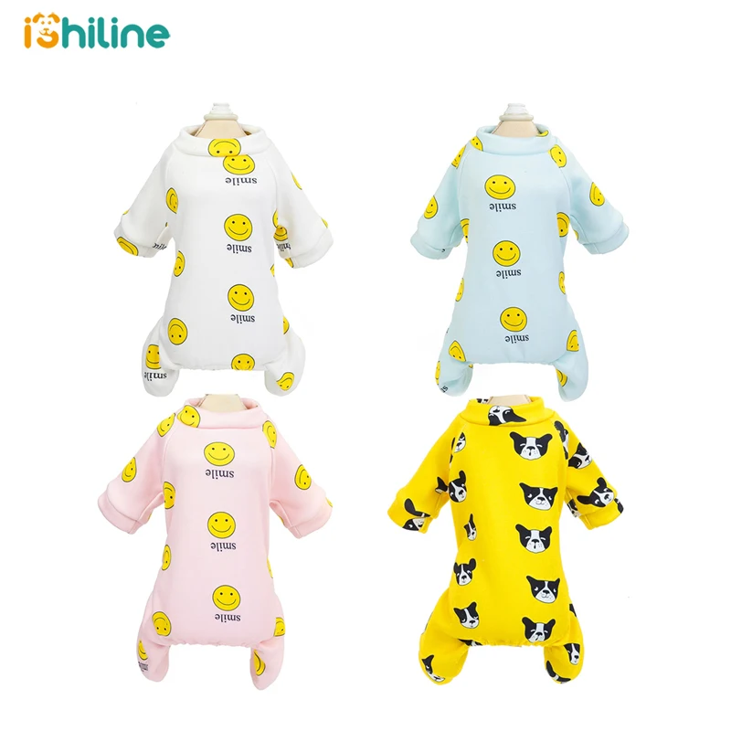 Милая одежда для домашних животных с принтом комбинезон маленьких собак пижама