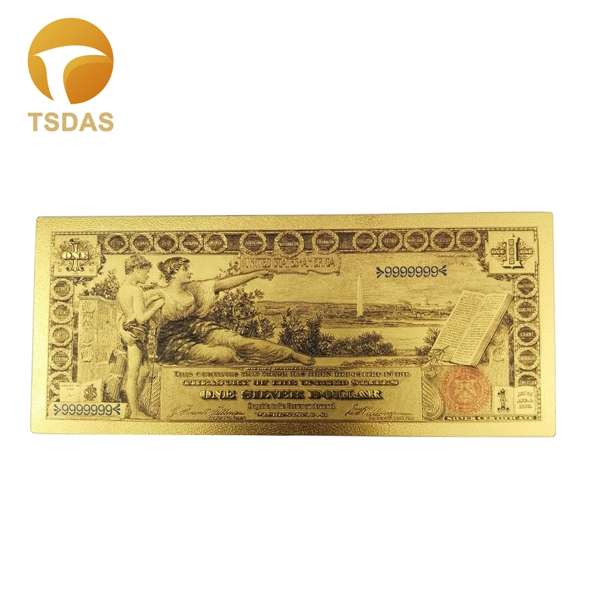 1896 цветные 999 золотые банкноты США Новинка 1 долл. для украшения дома подарок | Дом