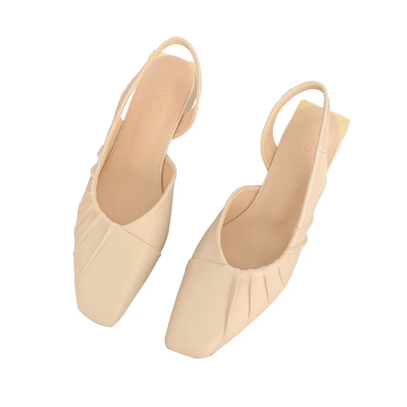 

2021 New Arrival Women's Sandals for Summer PU Leather Solid Retro Female's Mules Soft Soled Non-skid Outdoor Casual Shoes