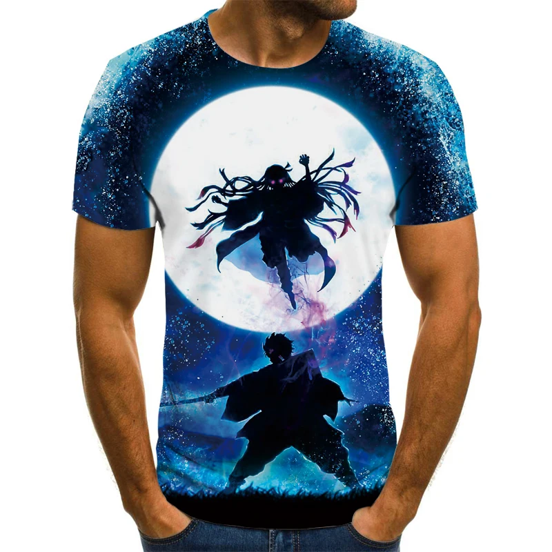 

New anime male printing 3D T-shirt round neck short-sleeved ladies T-shirt male casual lady T-shirt top factory direct sales