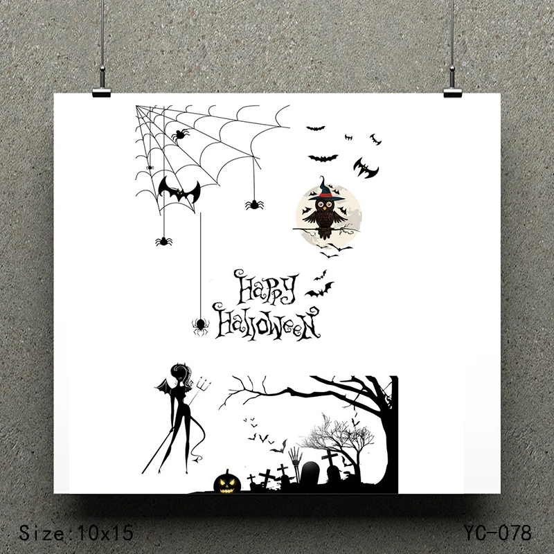 ZhuoAng Happy модель для Хэллоуина прозрачные штампы DIY Скрапбукинг/изготовление карт