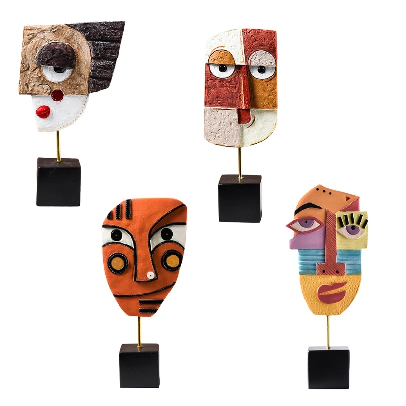 

N1HF Abstract Face Art Desktop Ornament Creative Resin Statue Decor for Home Indoor Creative Desktop Decoration Art Crafts
