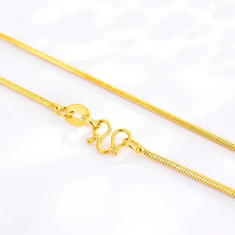 Женское золотое ожерелье Zмея Кость