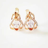 luxury heart shape women earring fashion jewelry accessories new flower shape earring designs for lady