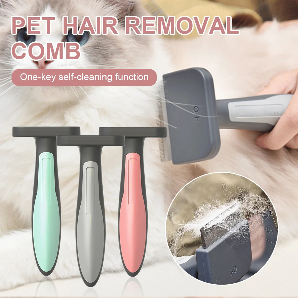 

Dog Hair Removal Comb Grooming Brush Stainless Steel Cats Combs Automatic Non-slip Brushs For Dogs Cats Cleaning Supplies Gift