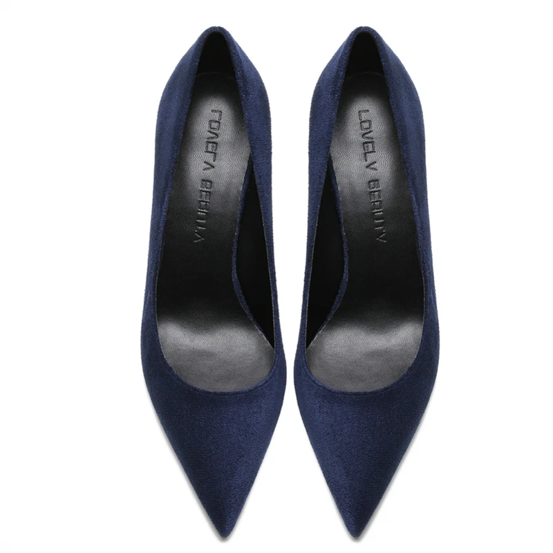 High Heels Red Sheepskin Suede Women Pumps Super Black Slip On High Quality Ultra Stiletto Extreme Pointed Toe Shoes N0032