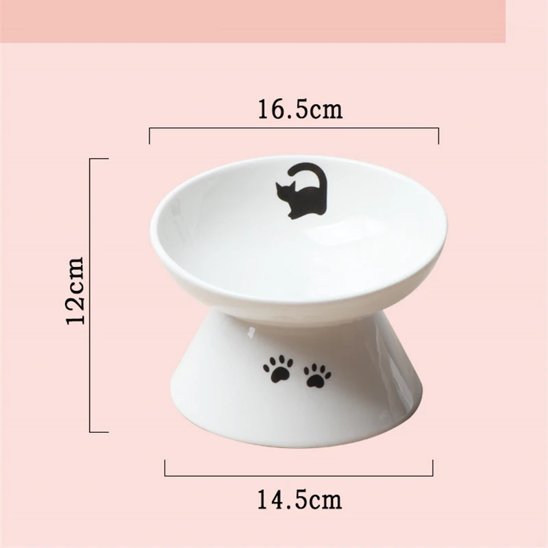 

Cartoon High Foot Protection Pet Ceramic Bowl for Cats and Dogs Ceramic Pet Bowl for Non-slip Cat Bowl Food Drinking Bowl Feeder