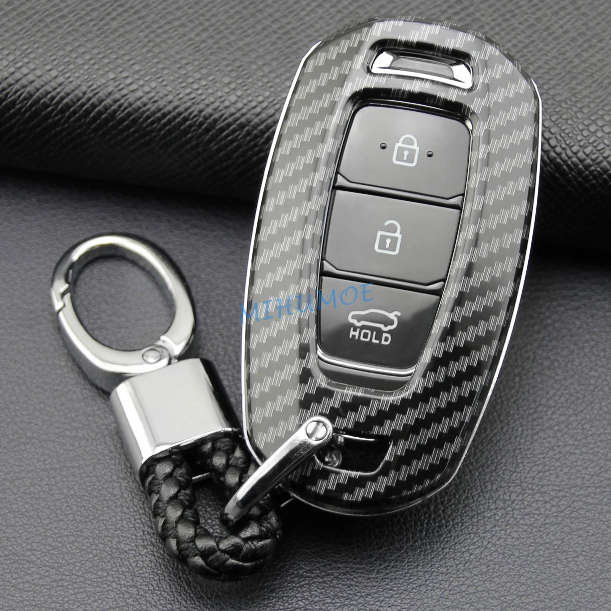 

Carbon Fiber Key Fob Cover Shell For 2018 2019 2020 Hyundai Accent Santa Fe Veloster i30 Kona Nexo Elantra GT Palisade