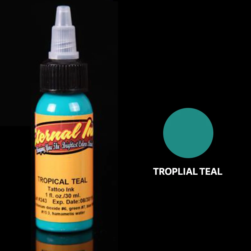 tropical teal Перманентный набор чернил для татуировки пигмент tinta Татуировка tinta de tatuar хна чернила Перманентный пигмент tinta tatuagem - Цвет: tropical teal