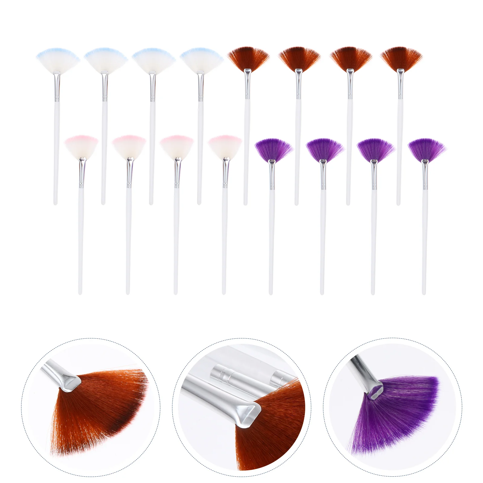 

16pcs Facial Fan Brushes Makeup Brush Powder Brush Cosmetic Applicator Tools