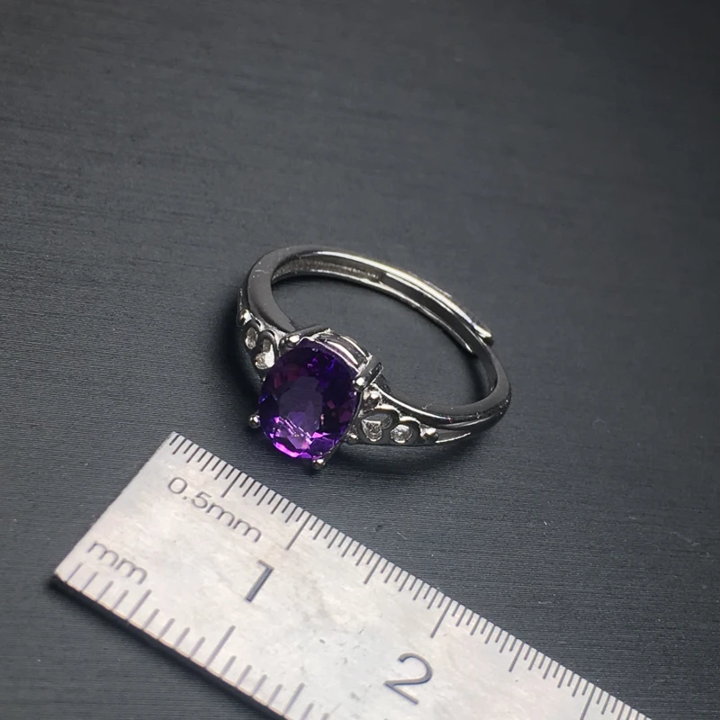 Женское кольцо с аметистом CSJ ювелирное изделие из серебра 925 пробы