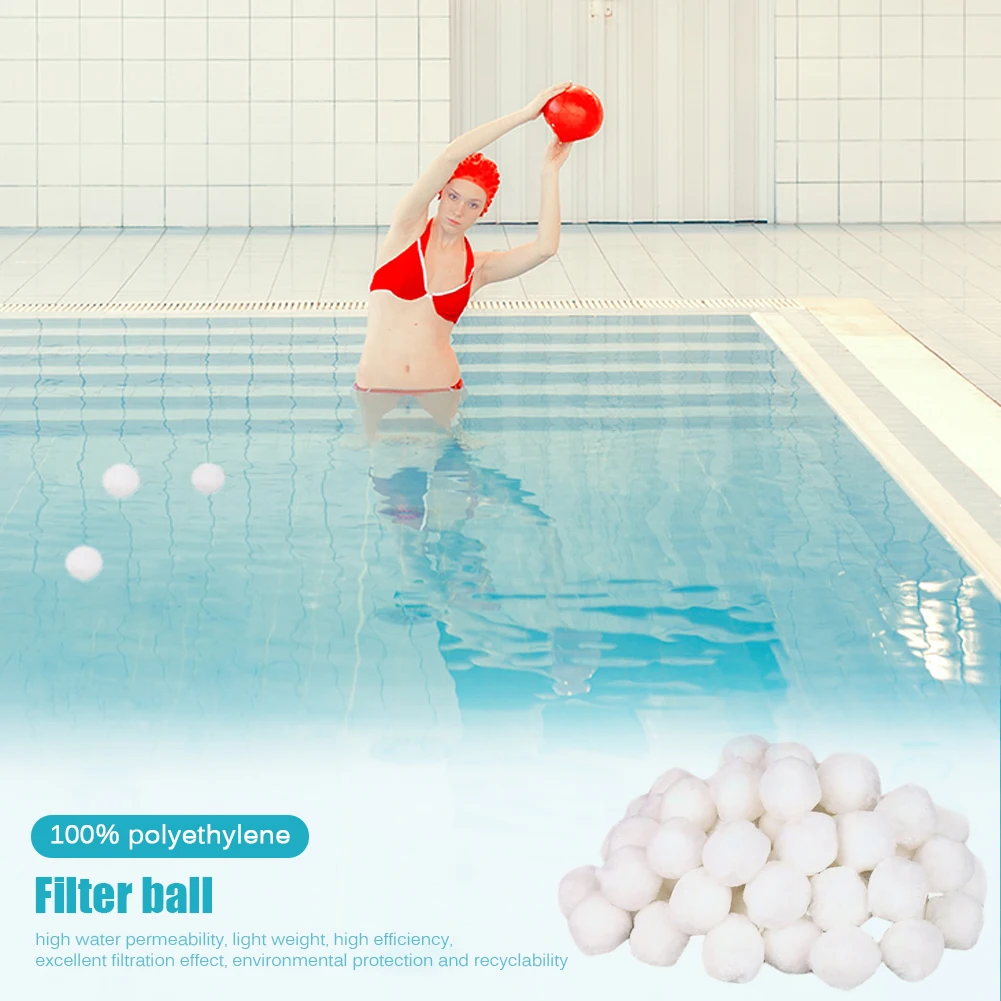 

White Filter Ball Swimming Pool Cleaning Ball Water Fiber Cotton Balls Lightweight High Strength Swimming Pool Cleaning Tools