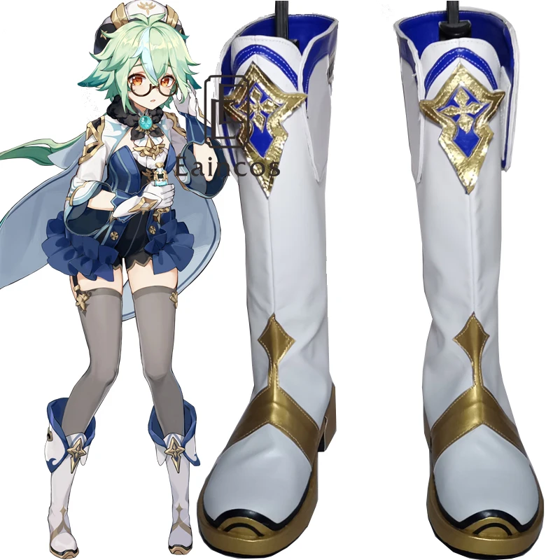 

Game Genshin Impact Sucrose Cosplay Shoes High Heel PU Leather Shoes Halloween Carnival Custom Made Boots
