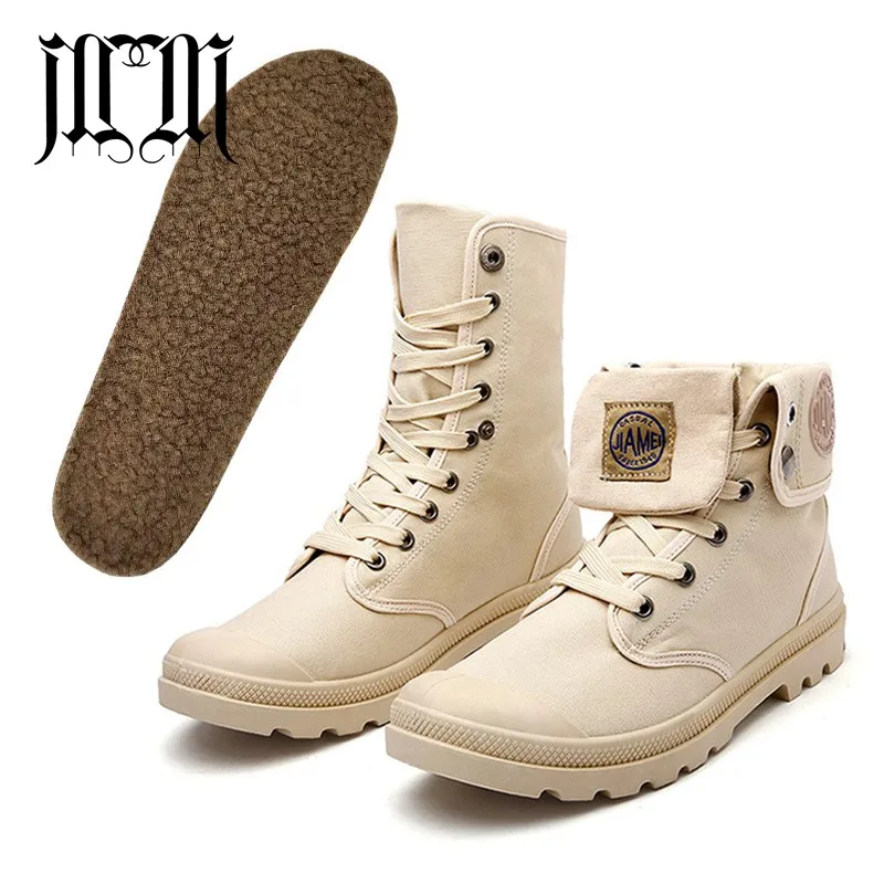 khaki-E MUMUELI/Спортивная парусиновая обувь с стелькой цвета хаки и бежевого цвета; коллекция года; Мужская Дизайнерская Повседневная дышащая походная обувь; модные ботинки с высоким берцем; 1328 - Цвет: khaki-E