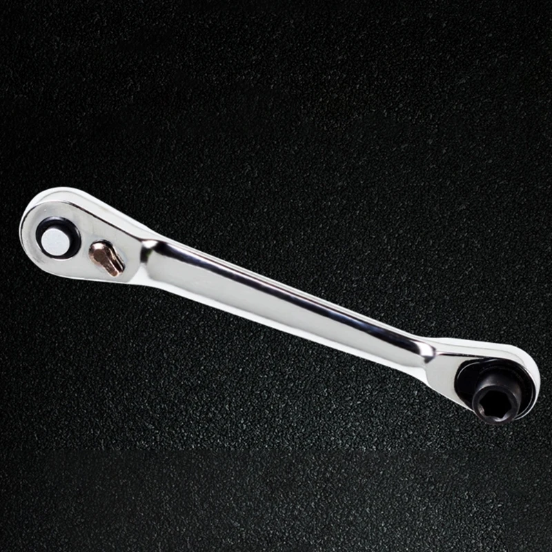 

2 in 1 Mini Socket Ratchet Wrench Universal Spanner Key Screw Nuts Repair Gadget Quick Release Wide Used Professional