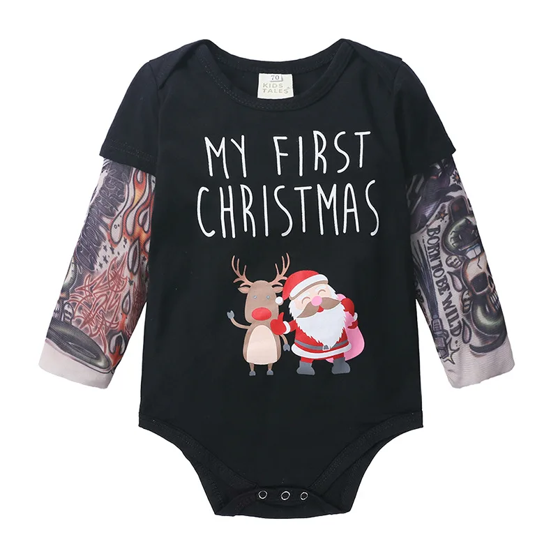 My First Christmas Детский комбинезон для новорожденных мальчиков и девочек с принтом