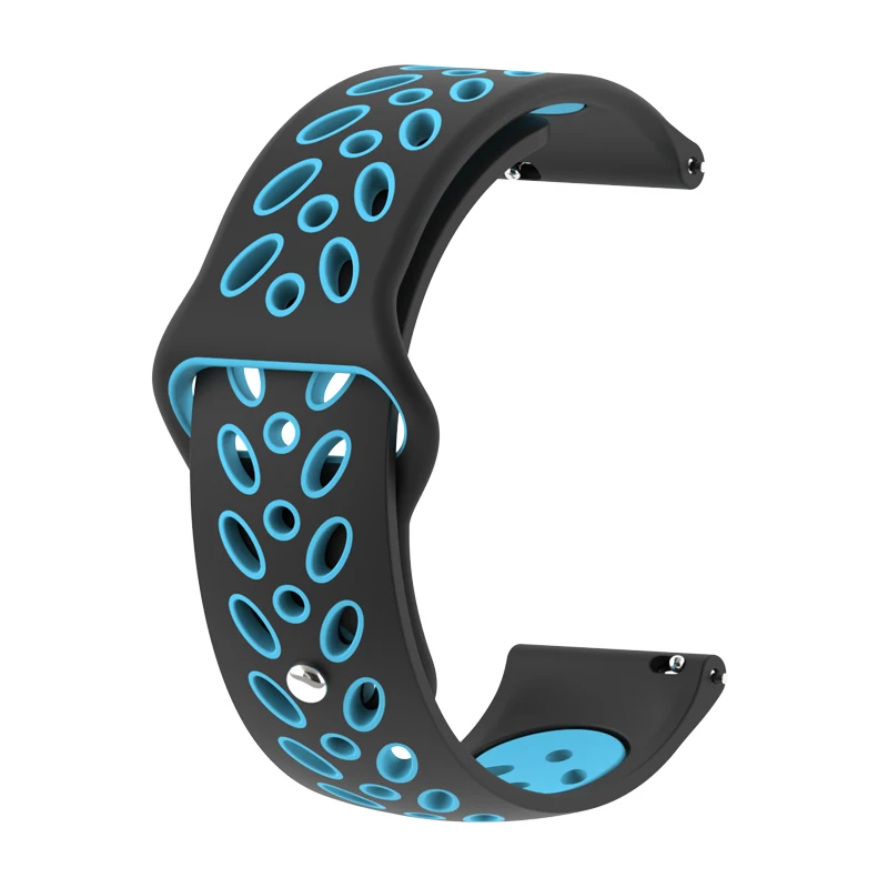 Black with blue BOORUI Amazfit Bip ремешок для часов 20 мм для Xiaomi Huami Amazfit Bip силиконовый мягкий браслет correa Amazfit Bip Замена - Цвет: Black with blue