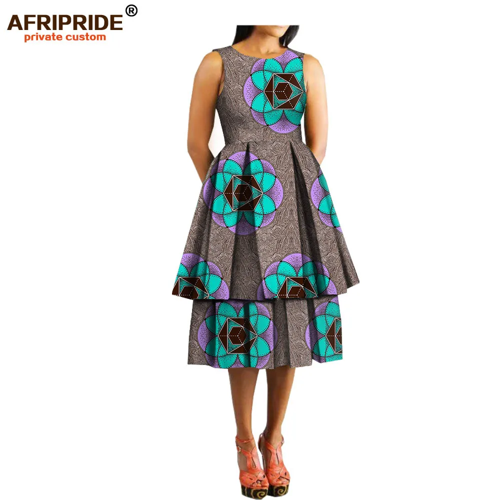 Женское платье-трапеция без рукавов с круглым вырезом | Женская одежда