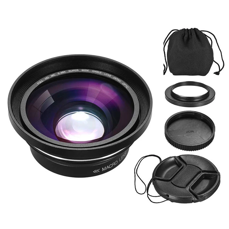 Wide-angle Lens Профессиональный 2,7 K видеокамера Камера Wi-Fi Ночное видение 3 дюймов ЖК-дисплей HD Экран для замедленной киносъемки с ЖК дисплеем таймером Камера 16X цифровой зум - Цвет: Wide-angle Lens
