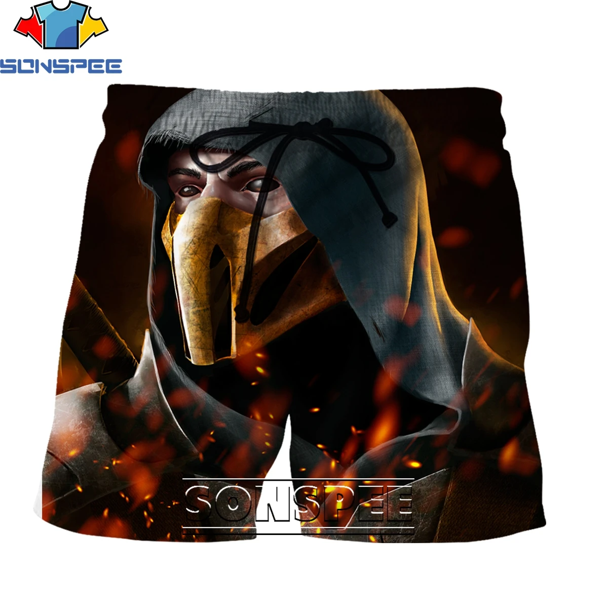 

SONSPEE 2021 New Fashoin Mortal Kombat Cool 3D Printed Men Women's Shorts Personality Harajuku Street Hip-hop Casual Shorts