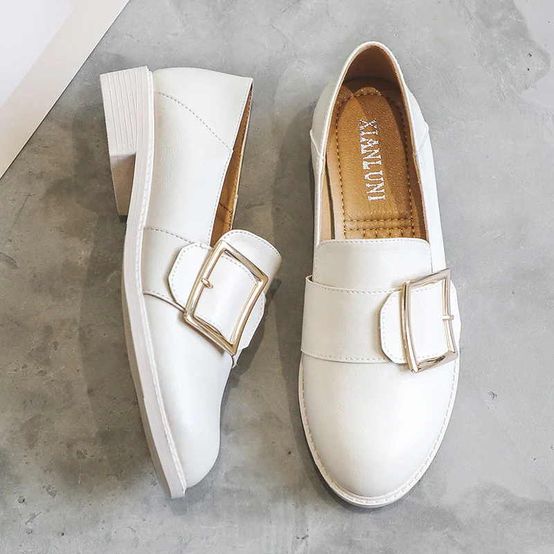 Women's Model British College Style Retro All-match Flat Square Buckle Shoes Womens Shoes Shoes Women Shoes Woman Sandalie